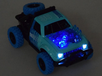 Makine lodër Predator Stunt Car 4x4, me drita e zëra, me friksion, blu