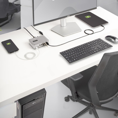 USB-C хаб StarTech 7 порти, USB 3.1 10Gbps, со напојување 65W, сива