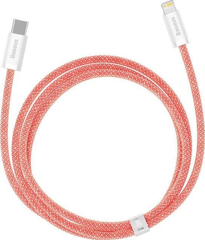 Кабел за полнење Baseus Dynamic Series, USB-C во Lightning, 20W, 1m, портокалов