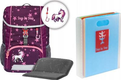 Çantë shpine Step by Step Kid Unicorn Nuala, 13L, me pasqyruese, shumëngjyrëshe