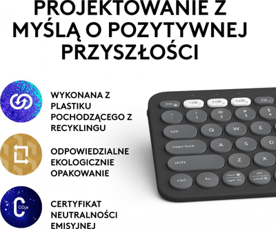 Tastierë Logitech Pebble, wireless, US INTL, grafit