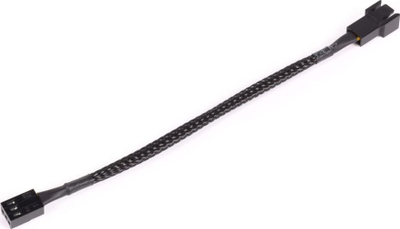 Kabllo zgjatuese ventilatori Alphacool 18685, 3 pin në 3 pin, 15 cm, e zezë