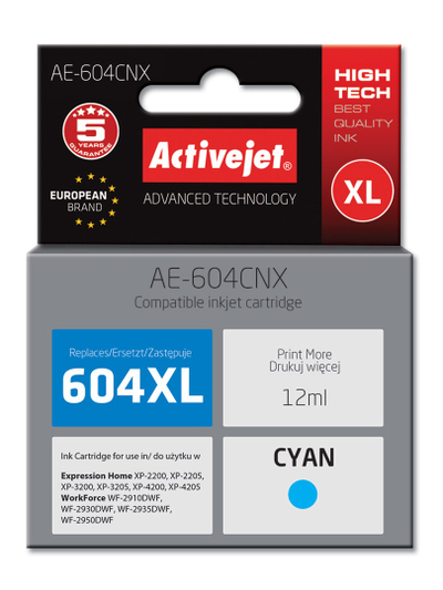 Ngjyrë printeri Activejet AE-604CNX, 350 faqe, cyan