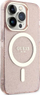 Mbështjellës telefoni Guess GUHMP14LHCMCGP për iPhone 14 Pro, MagSafe, me shkëlqim, rozë