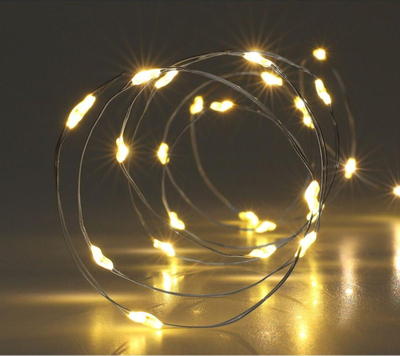 Drita dekorative me tel Lamps On Wire, 40 LED, me bateri, dritë e bardhë e ngrohtë