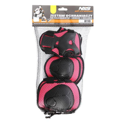 Set mbrojtës Nils Extreme H110, madhësia M, për patina dhe skuter, rozë e errët