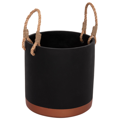 Vazo dekorative e brendshme Tryll Series HM4690M, Fiber Cement, Ø31x31cm, e zezë