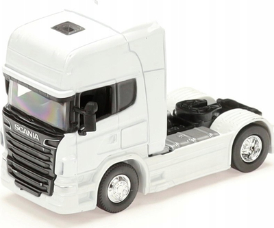 Lodër kamion metalik Welly Scania V8 R730, shkallë 1:64, ngjyrë e bardhë
