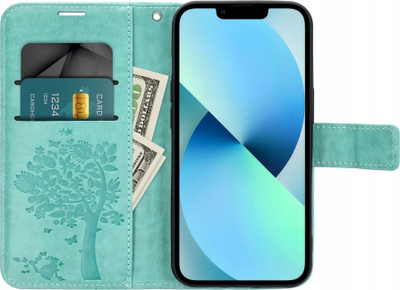 Këllëf libri OEM Mezzo për Samsung Galaxy A34 5G, me xham 9H, jeshile tree