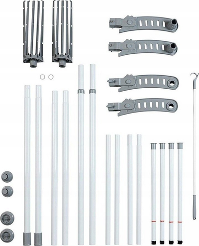 Sistem garderobe Herkules Flex, i rregullueshëm 116-190 cm, montim me tension, i bardhë