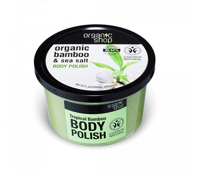 Skrab për trup Organic Shop Bamboo and sea salt (Body Polish), 250 ml