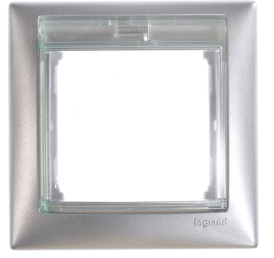 Kornizë Legrand Valena Single me kapak transparent, IP44, alumini