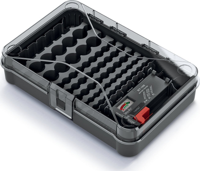 Kuti për bateri BATTERY BOX, me tester, plastike, 29.5x19.5x7 cm