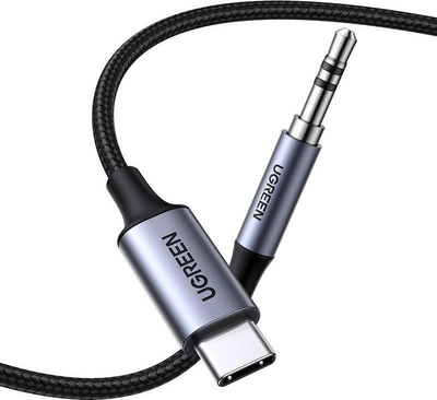 Kabllo audio Ugreen UGR1190BLK, USB C në 3.5 mm, 1 m, e zezë