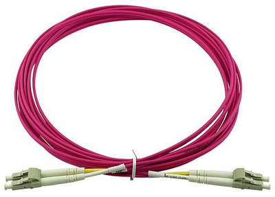 Kabllo fibër optike BlueOptics Duplex LC LC, 3m, OM4 multimode, magenta