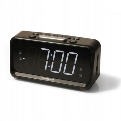 Radio me alarm Tiross TS-492, ekran LED 1.8", FM, e zezë