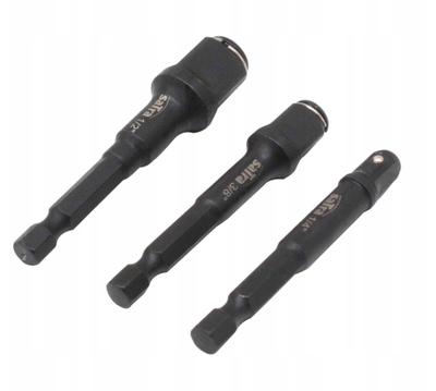 Set adapterësh për nasada SATRA S-3SD21, 3 copë, 1/4" 3/8" 1/2", i zi