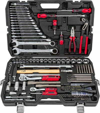 Set veglash me racë 139 pjesë, 1/4" dhe 1/2", metalik
