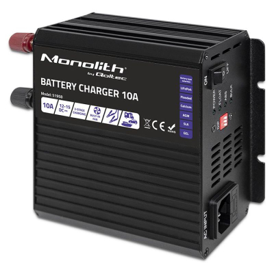 Karikues baterish Qoltec Monolith 51958, 10A, 12V, i zi