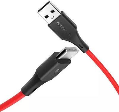 Kabllo USB BlitzWolf BW-TC15, USB-A me USB-C, 1.8 m, e kuqe