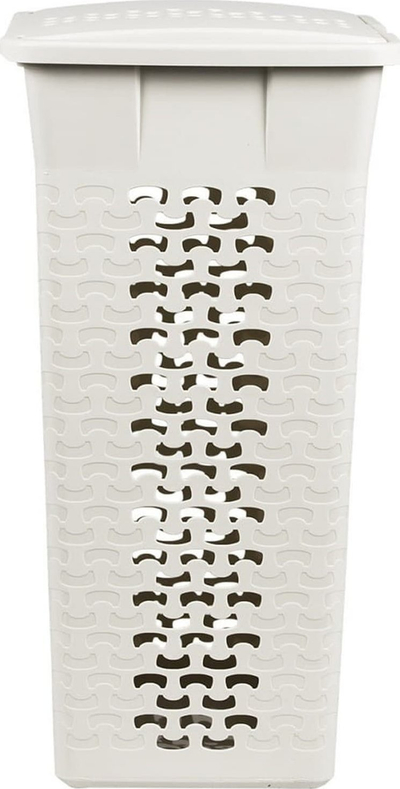 Корпа за алишта Openwork, 55L, со капак, бела