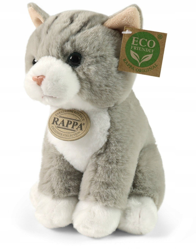 Lodër pellushi Rappa mace ulur, 23 cm, ECO, gri