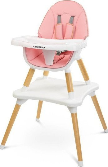 Karrige e naltë për kalamaj Caretero Tuva, bohet set karrige + tavolinë, me tabaka dyshe, rozë