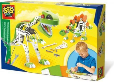 Set ndërtimi metalik SES Build a Dinosaur Mectec, dinosaur, multikolor