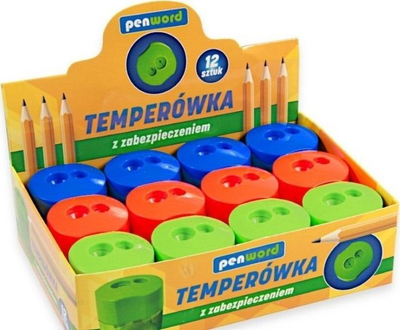 Сет пенкала мрежачи Penword Double Sharpener, 12 парчиња, со сад, повеќебојни