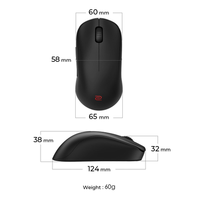 Гејминг глушец Zowie U2, безжичен, 3200 DPI, црн
