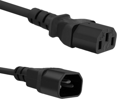 Kabllo rryme Qoltec C13 në C14, 1.8m, 3 x 0.75mm, e zezë