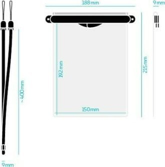 Çantë mbrojtëse Fidlock Hermetic Dry Bag Maxi për telefonë të mëdhenj, që s’e kap uji, transparente e zezë