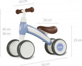 Баланс велосипед Qplay Cutey Retro, за деца 1–3 години, капацитет 20 kg, повеќебоен