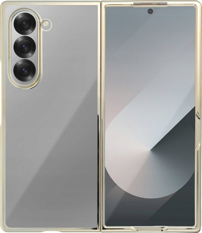 Mbulesë telefoni Focus për Samsung Galaxy Z Fold 6 5G, transparente, gold