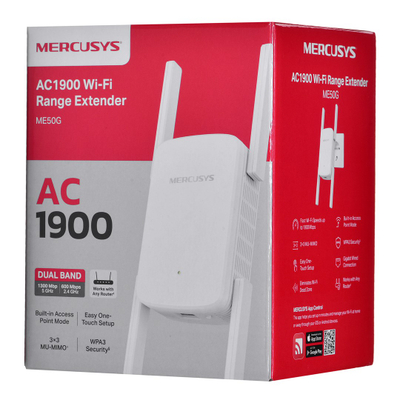 Zgjerues Wi Fi Mercusys AC1900, Dual Band, port Ethernet, i bardhë