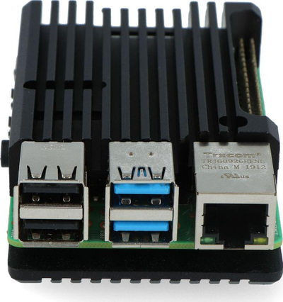 Kuti alumini JustPi LT-4B03 për Raspberry Pi 4B, ftohje pasive, e zezë