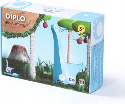 Lodër dinosauri HalfToys Diplo HDS003, magnetike, puzzle 3D, blu