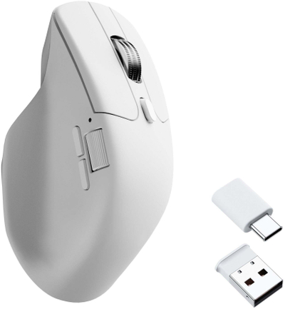 Maus Keychron M6S B72, ergonomik, RF 2.4GHz dhe Bluetooth, i bardhë