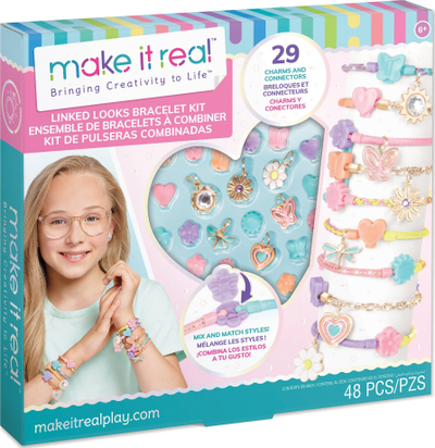 Set krijimi byzylykësh Make It Real Linked Looks, për fëmijë 6+, blu