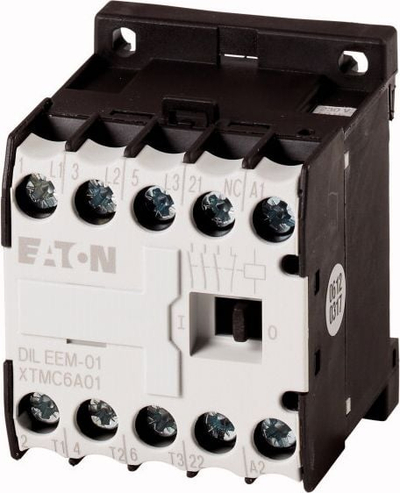 Kontaktor Eaton DILEEM-01, 6A 3P, 24V AC, gri
