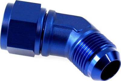 Përshtatës TurboWorks Female Male Connector 45 AN6, alumini, për vaj, ujë dhe karburant