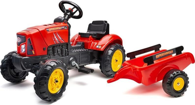 Traktor lodër Falk Supercharger 2030AB, me pedale, me rimorkio, i kuq