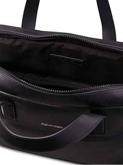Çantë laptopi për meshkuj Calvin Klein, e zezë