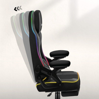Karrige gaming Huzaro Force 4.6, RGB, me mbajtëse për këmbët, e zezë