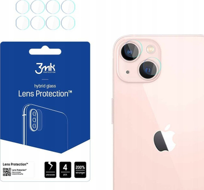 Mbrojtës kamere 3MK Camera Protection për iPhone 14, xham hibrid, 0.2mm, transparent