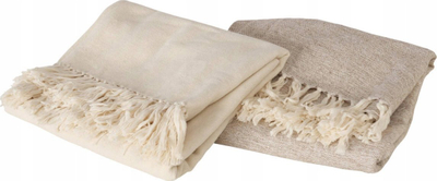 Pled pambuku Boltze Cotton Blanket, 170x140 cm, me pupla, bezhë