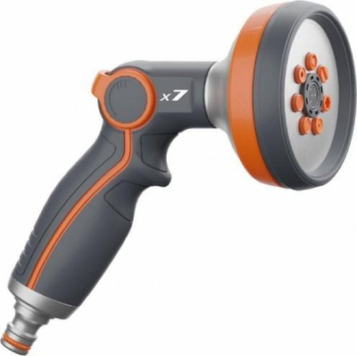 Pistoletë ujitje Daewoo Garden Spray Gun X7, 7 mënyra spërkatje, metal plastike, gri portokalli