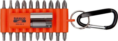Set bitash BAHCO 59S/22-2, 22 copë, me karabiner, portokalli