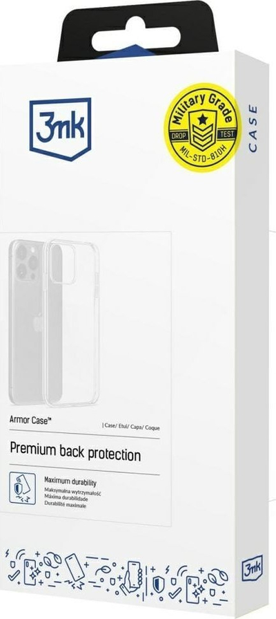 Këllëf telefoni 3mk Armor për Apple iPhone 16E, mbrojtje e fortë, transparent