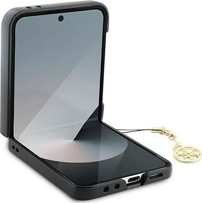 Maskë telefoni Guess 4G Charm për Samsung Galaxy Z Flip 6, me varëse zbukuruese, e zezë